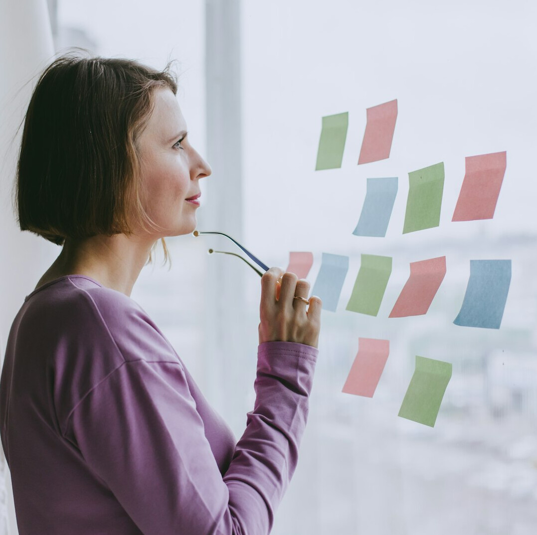 person brainstorming ideas