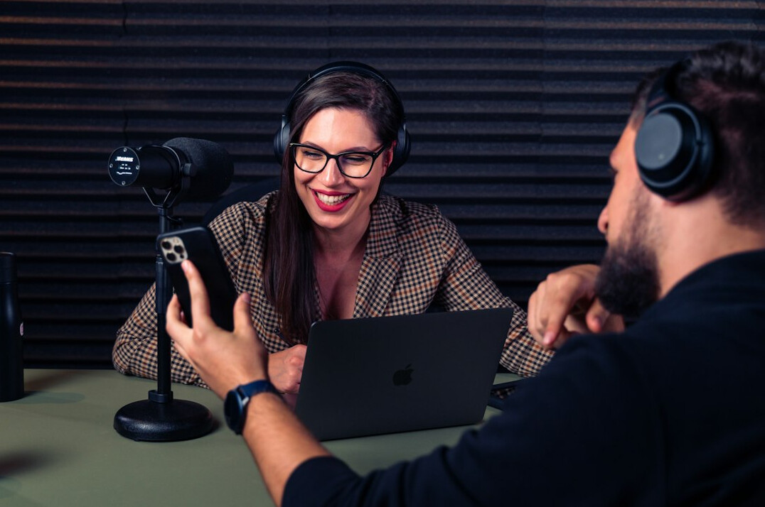 video podcast filming setup