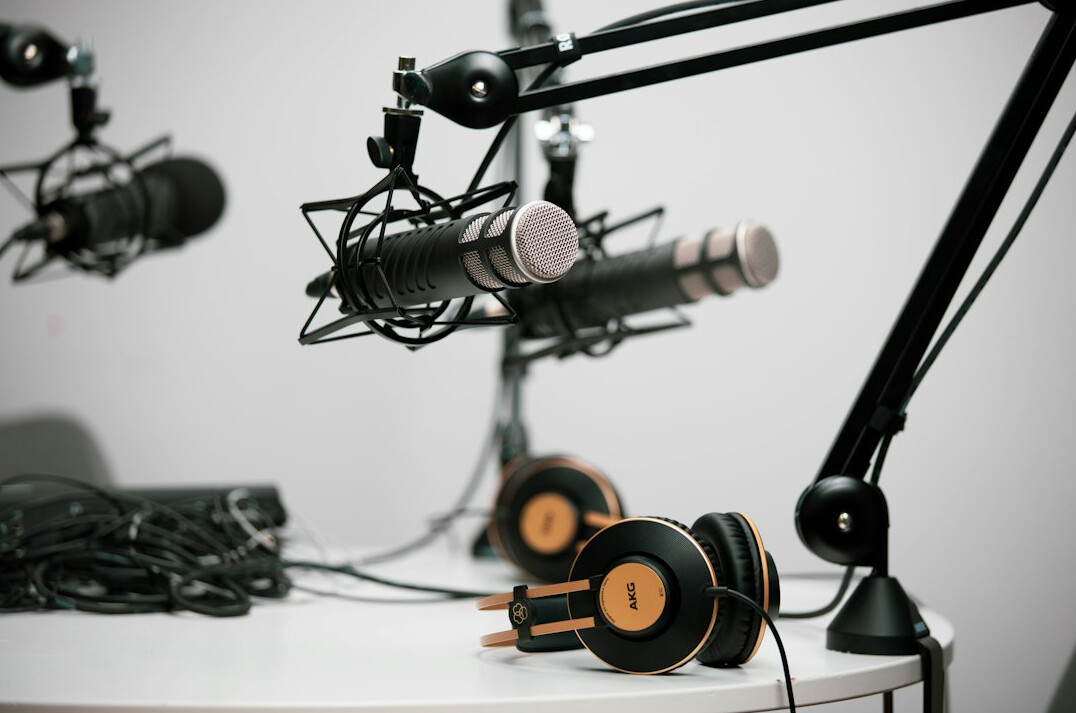 podcast recording studio interior